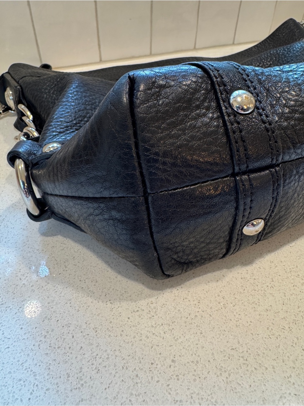 Coach Vintage Medium Carly Shoulder Bag – Black Pebbled Leather (F15251) - Picture 11 of 13